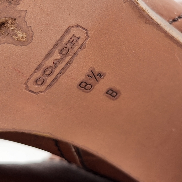 Coach boots women's 8.5B brown cognac leather knee high Meredith Q095 Made Italy - Picture 16 of 16